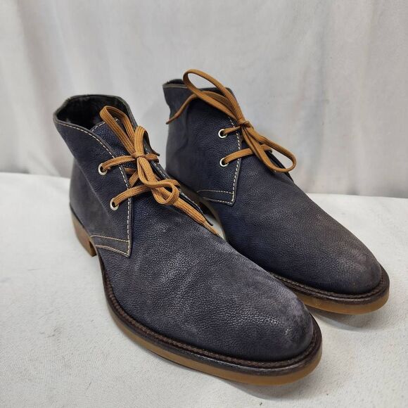 DONALD J PLINER Elio Navy Suede Chukka Ankle Boots Made in Italy Sz 9.5 Lace-Up - Picture 1 of 7